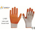 T / C Shell Látex guantes de trabajo de seguridad (L1421)